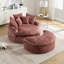 Canapé paresseux surdimensionné en polyester rose avec coussins et repose-pieds Sabio