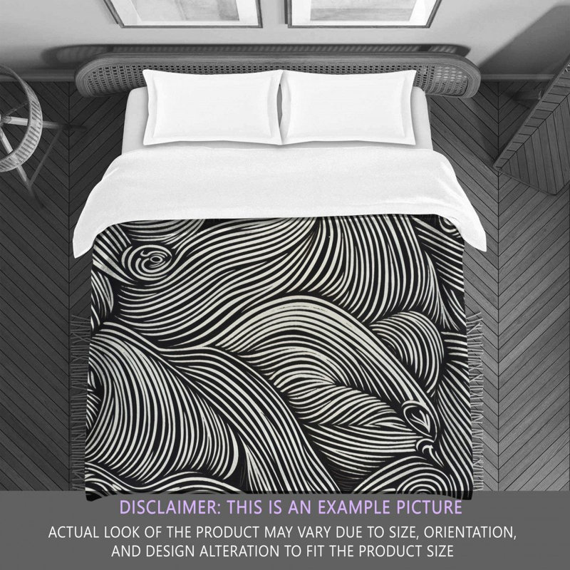 Funky Bedding, Twin Comforter, Black/Silver Abstract