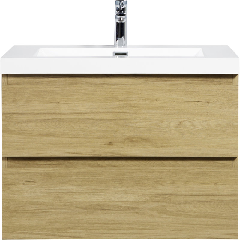 30" Floating Bathroom Vanity With Sink, Chêne
