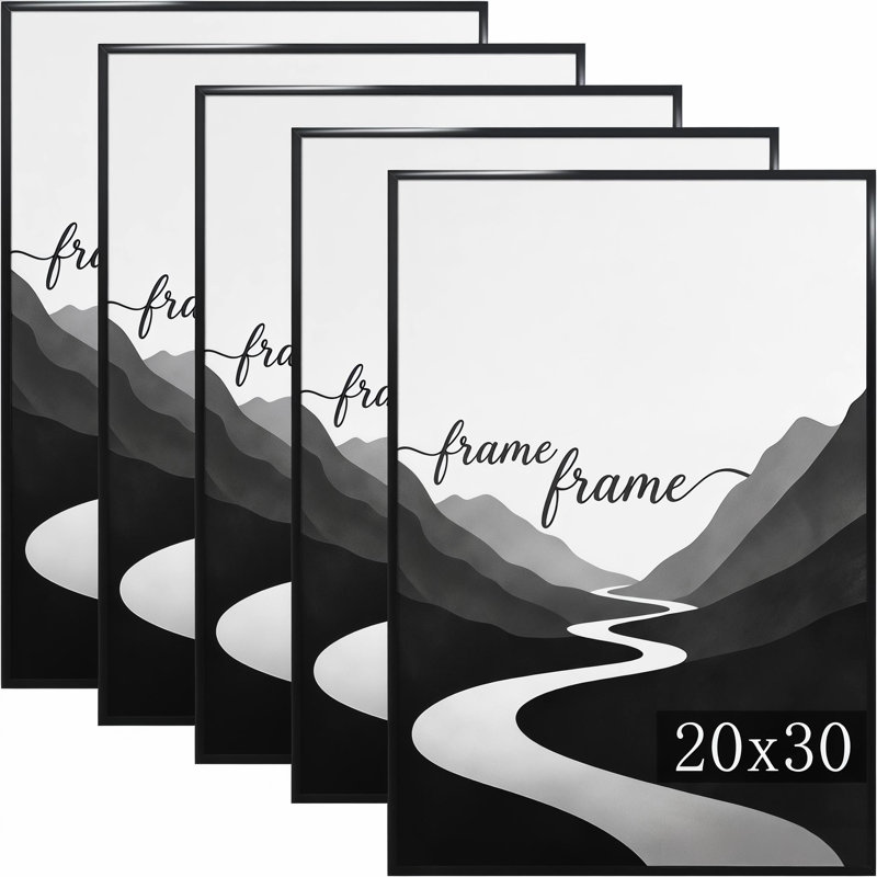 Poster Frame Set, Black Gallery Wall Frames , Black, 20" x 30"