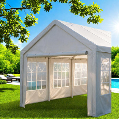 Gazebo moderne et spacieux de 6 x 9 m (structure incluse) avec rangement, tente de réception en métal