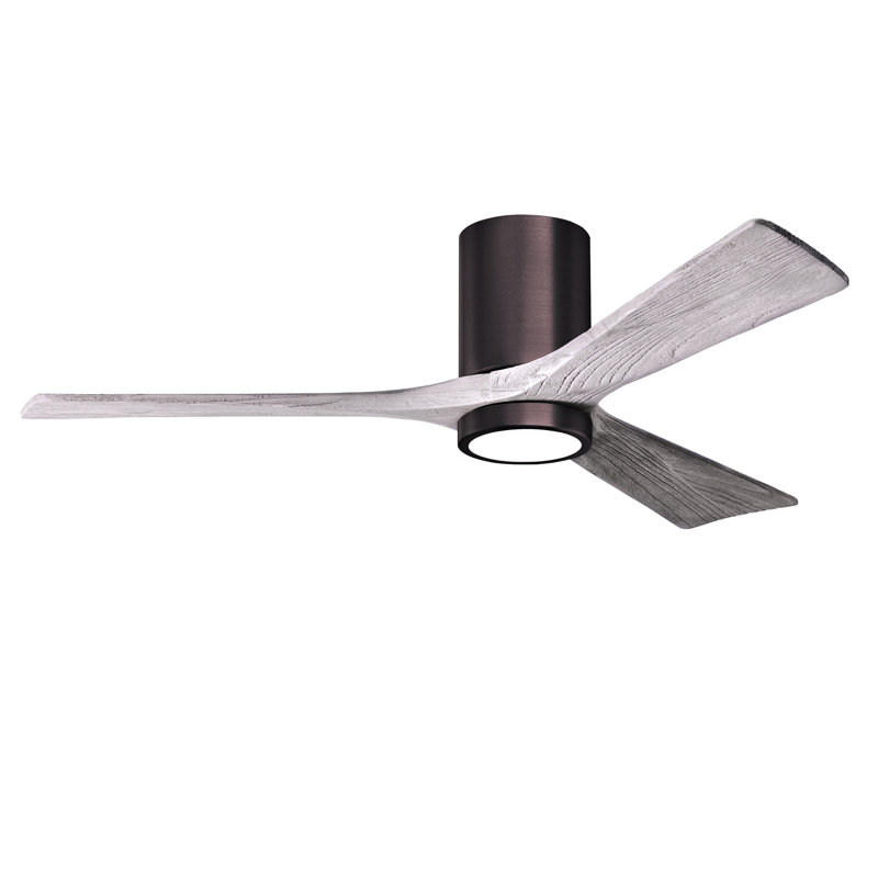 Olivier à 3 pales DEL standard avec ventilateur de plafond et ensemble d'éclairage inclus, Ton bois de grange, Bronze brossé