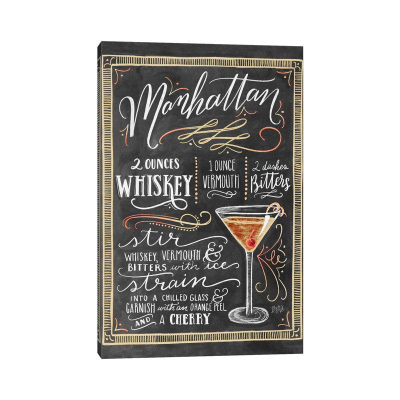 Manhattan Recipe - impression sur toile tendue, H 26 po x l 18 po x 1,5 po