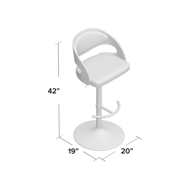 Tabouret de bar Arabelle, Acajou / blanc