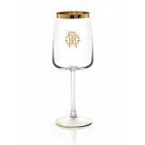 Wine Goblet NEW MONOGRAM  Gold 14.5 oz, H 8.5 in