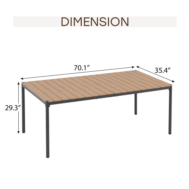 Patio 6-person Dining Set With Cushions, 6, 29.3'' H x 70.1'' W x 35.4'' D