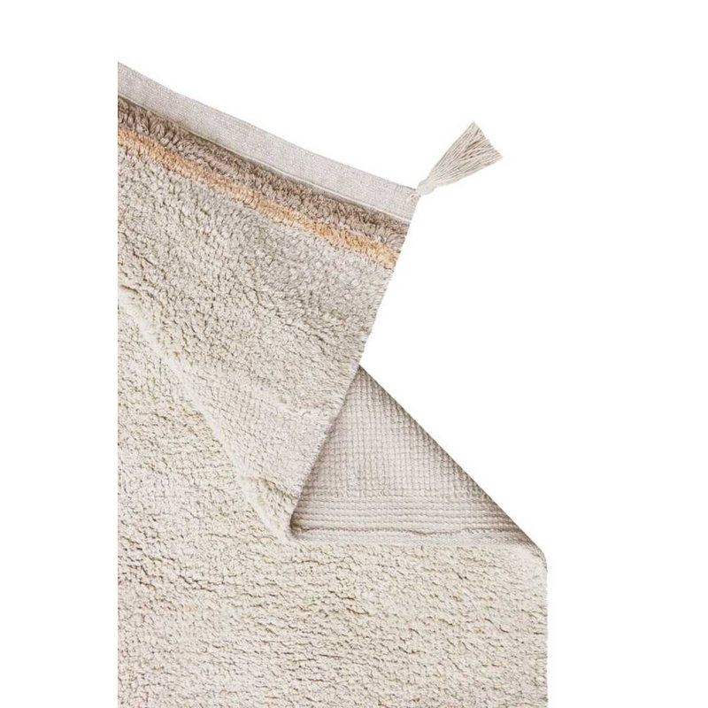 Washable Rug Bloom Natural, Rectangle 6'7" x 9'10", Beige