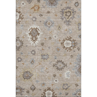 Premium Machine Washable Prisco Taupe Rug