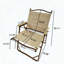 Ensemble de 4 chaises portatives pliables avec structure en aluminium, grain de chêne, accoudoirs en bois de hêtre, assise en toile