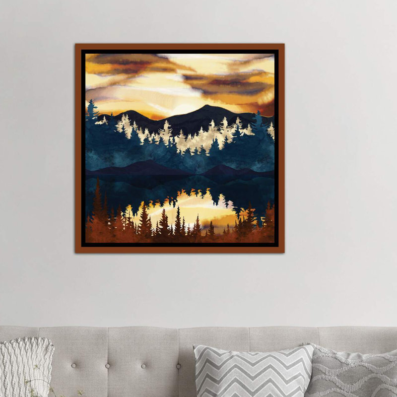 « automne coucher de soleil » par spacefrog designs-impression, H 18 po x l 18 po x P 1,5 po