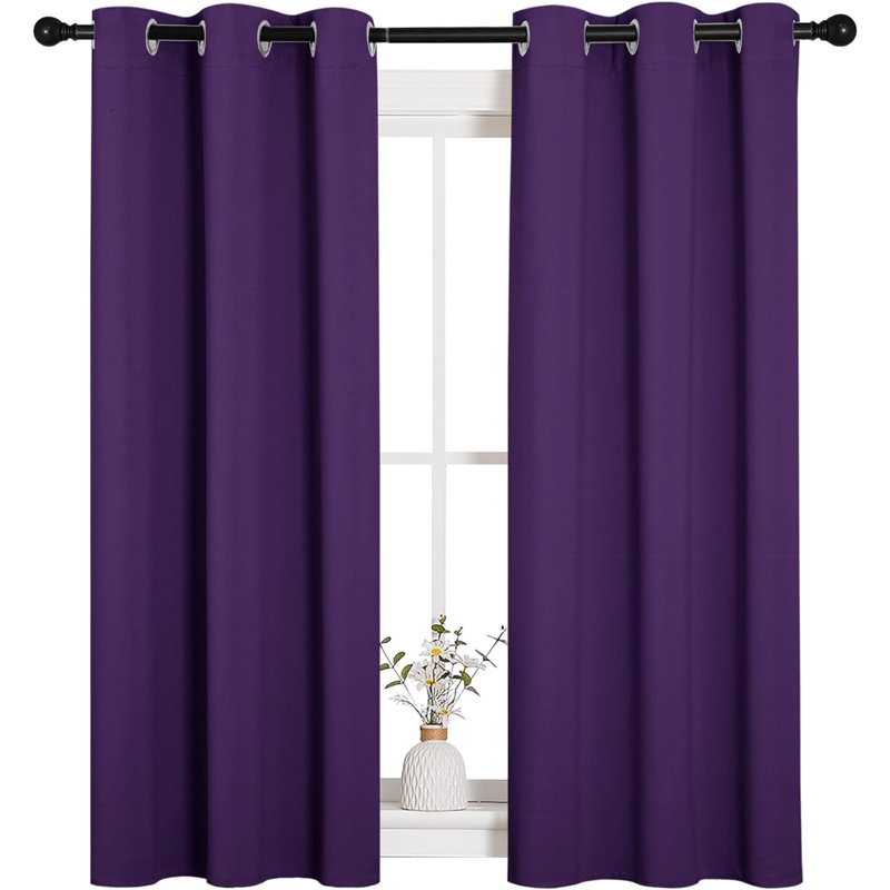 Window Curtain Panels, Christmas Window Decoration Thermal Insulated Solid Grommet Blackout Draperies/Drapes For Bedroom (1 Pair, 34 By 54-Inch, Olive Green)