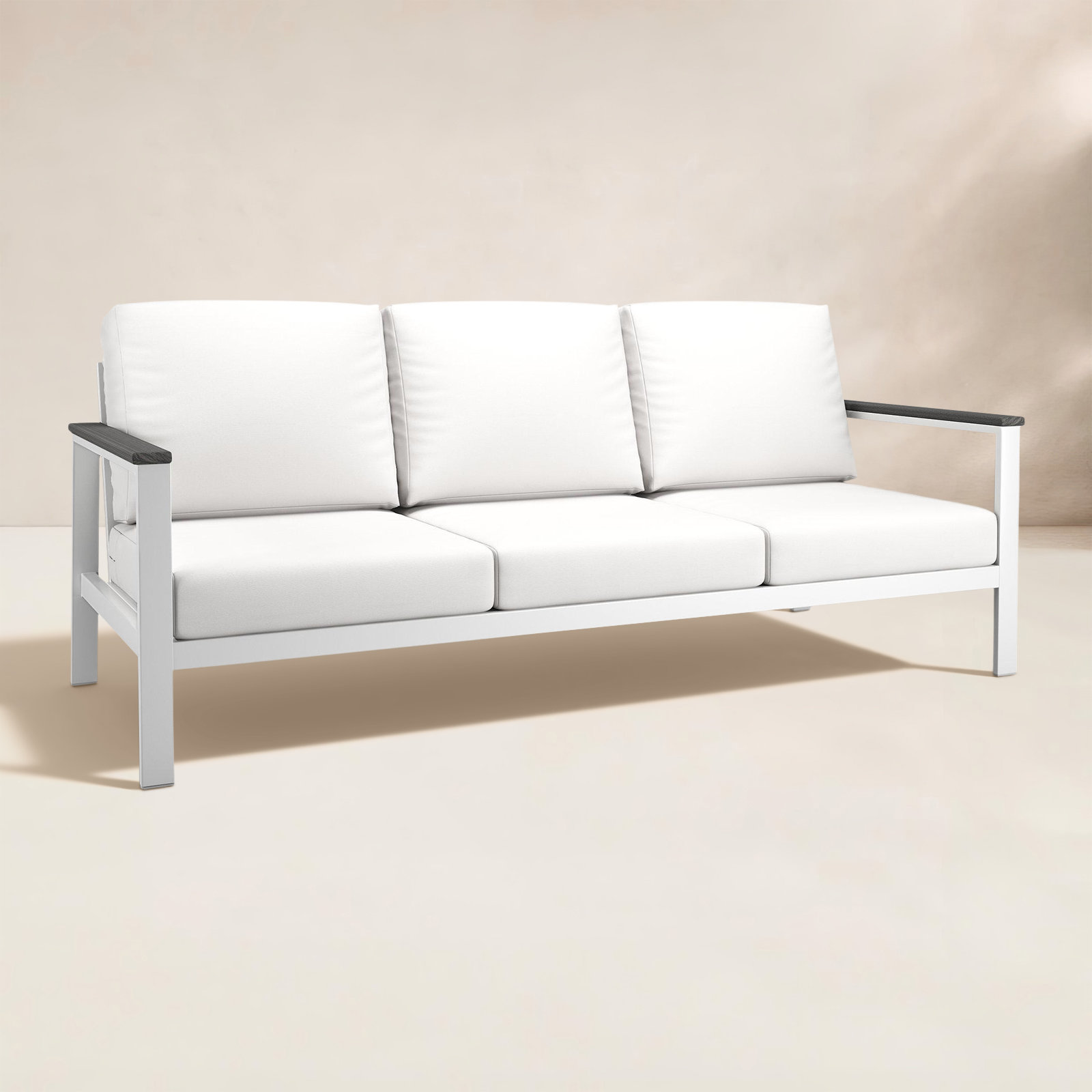 Townsend 80" Sunbrella® Patio Sofa, Gray, Canvas White
