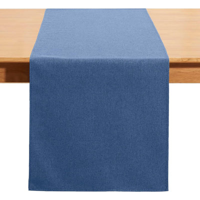 Vintage Blue Cotton Linen Table Runner – 13x90 Inch Long Decorative Table Linen For Memorial Day, Spring, Easter, Summer, Wedding, Party & Daily Kitchen Dining Home Decor
