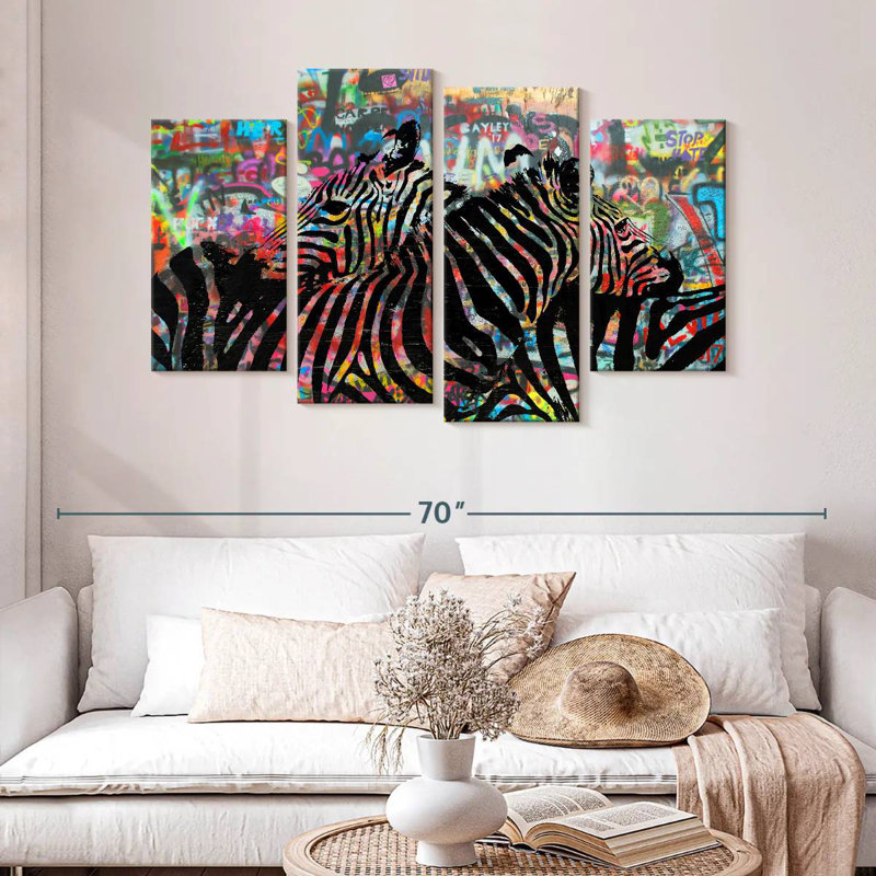 Brampt Graffiti Zebras, 32" H x 52" W