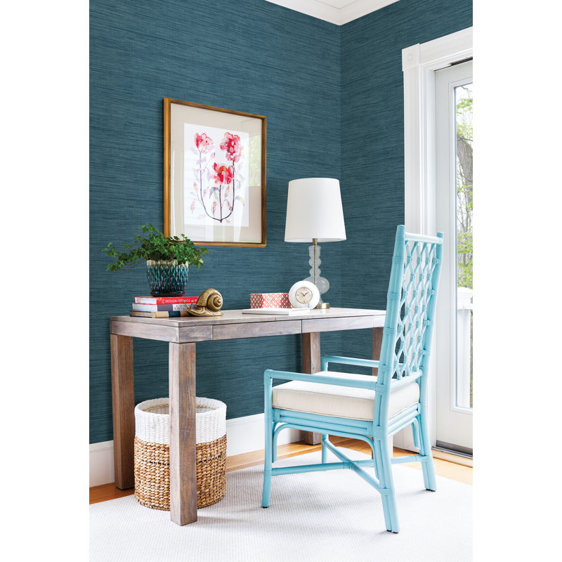 Rouleau de papier peint uni Callem, Bleu herbe marine