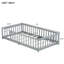Lit simple gris avec clôture, polyvalent pour le développement, assemblage rapide, toute la quincaillerie supporte bien le matelas et aide à gagner en autonomie