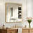 36x36in Aluminium Frame Square Hanging Bathroom Mirror, 4mm HD Glass Wall Mirror for Bathroom Vanity Mirror, Golden frame-851363008