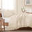 Andency Oversized King Comforter Set 128x120, 3 Pieces Beige Ruffle Shabby Chic Famhouse Bedding Set for Women, Lightweight Fluffy Super King Plus Bed Set for Girls-124610445-124610451
