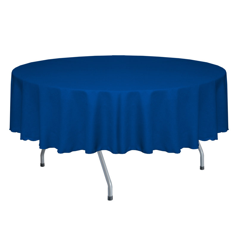 Ultimate Textile Round Tablecloth, 58" Round, Royal, 3