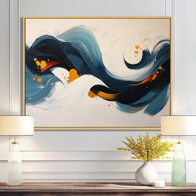 «Omor Roots And Reflections Of Abstract Waves III», art mural abstrait sur toile