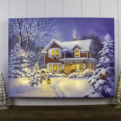 Christmas Greetings 18x24 Fully Illuminated LED Wall Art