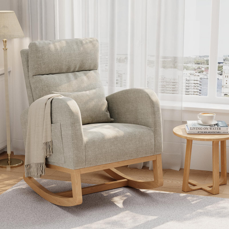 Chaise berçante Modern, Lin gris