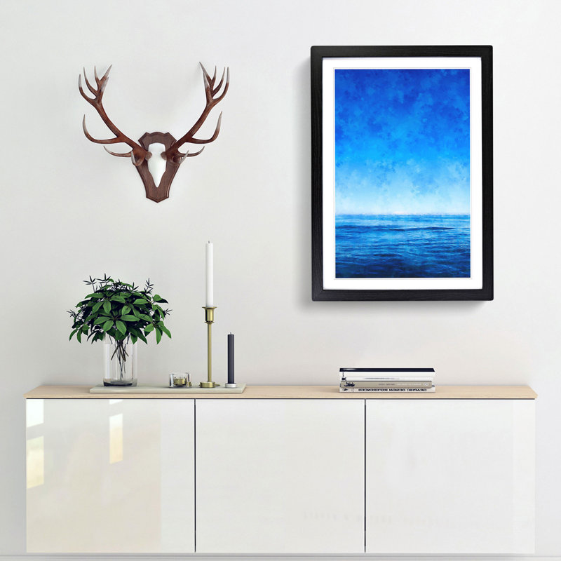 Ocean View In South Africa - Single Picture Frame Painting on MDF, 63cm H x 45cm W x 2cm D, Black Framed