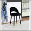 Tabourets noirs à hauteur de comptoir à dossier ouvert (ensemble de 2) pour cuisines et bars modernes, sièges durables et confortables