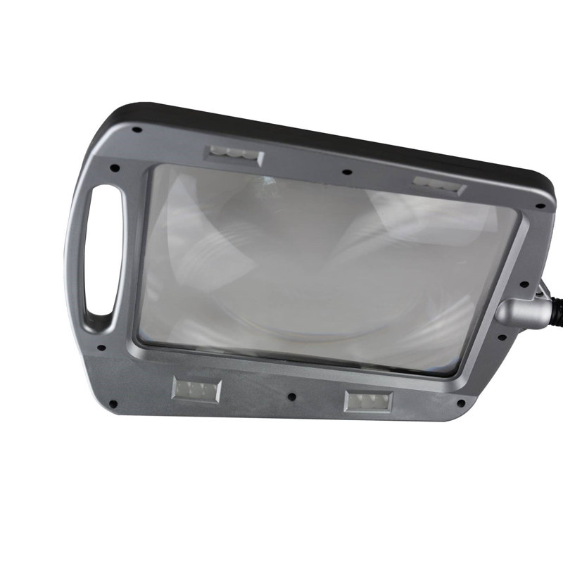Full Page Magnifier Floor Lamp, Silver, Silver