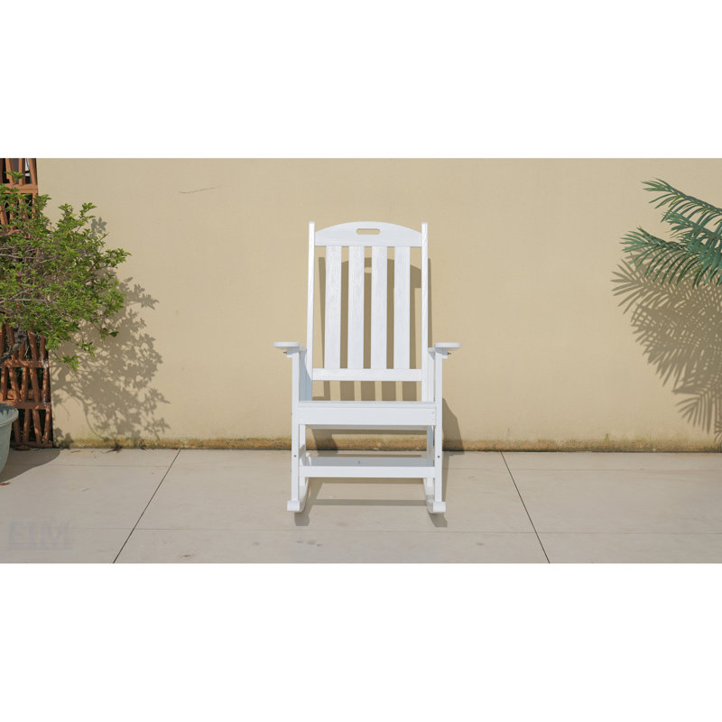 Sturdy HIPS Rocking Chair With 304 Stainless Steel, Suitable For All Seasons And Outdoor Use, White