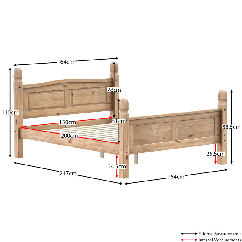 Dodson Solid Wood Bed, Kingsize (5')
