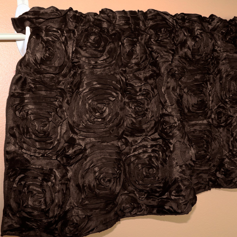 Floral Tailored Window Valance, Brown, 54" W x 16" L