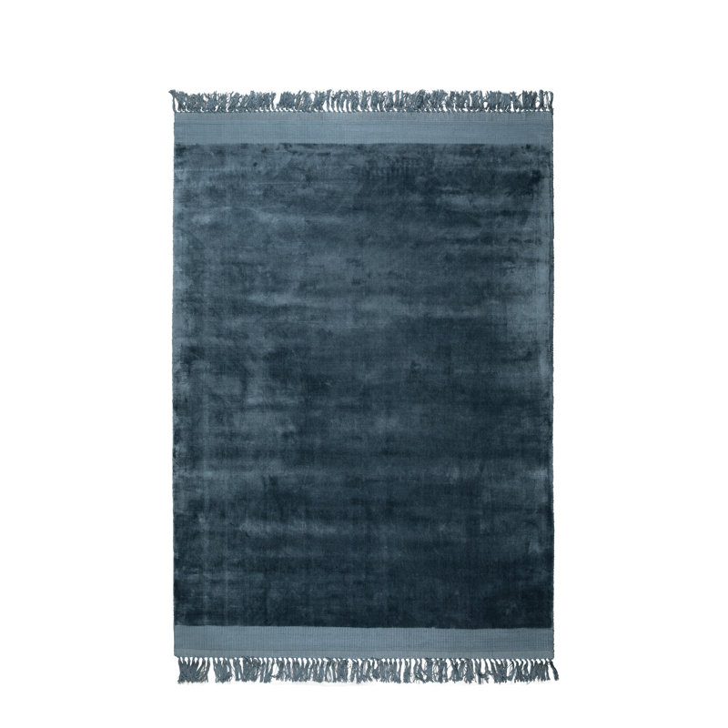 Tapis bleu tissé à la main Blink, Rectangle 5 pi 7 po x 7 pi 10 po