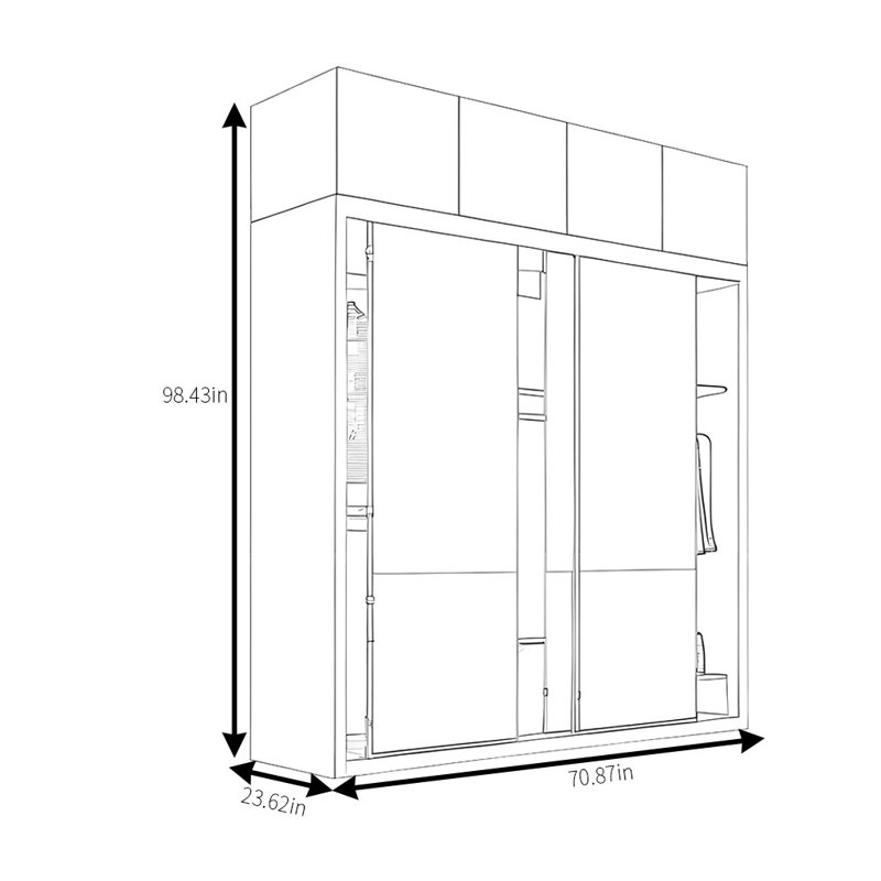Hornick, H 98,43 po x l 70,87 po x P 23,62 po