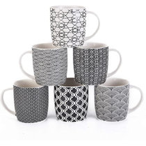 Modern Black and White Large Coffee Mug + Reviews