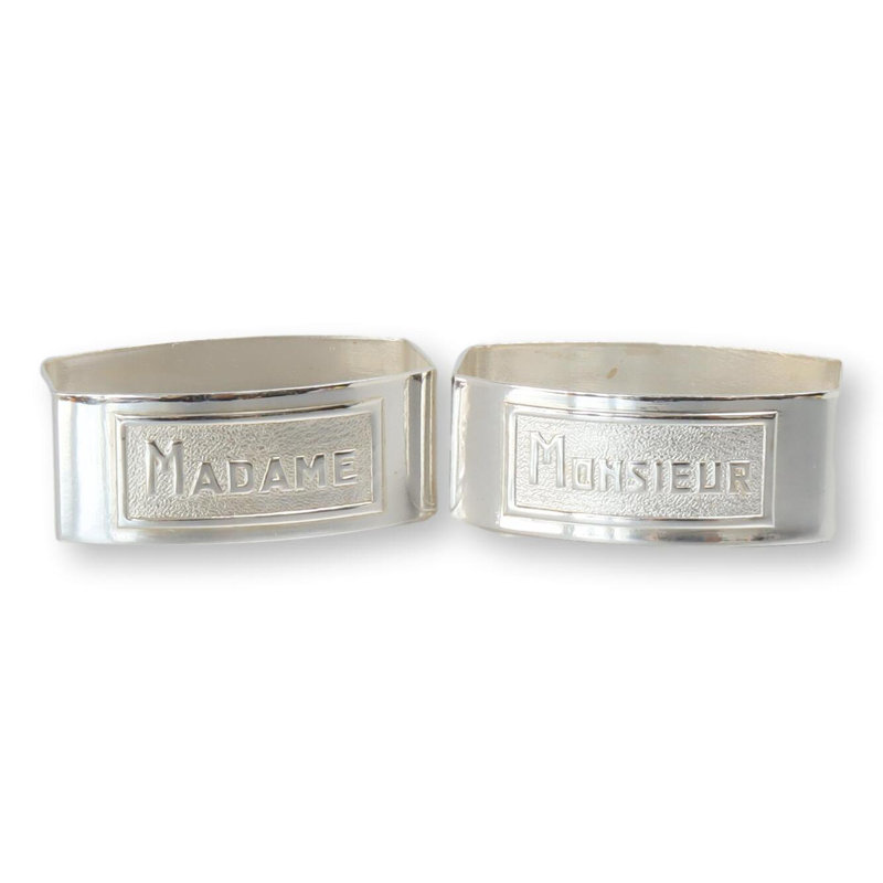 Anneaux de serviette français «madame et monsieur»