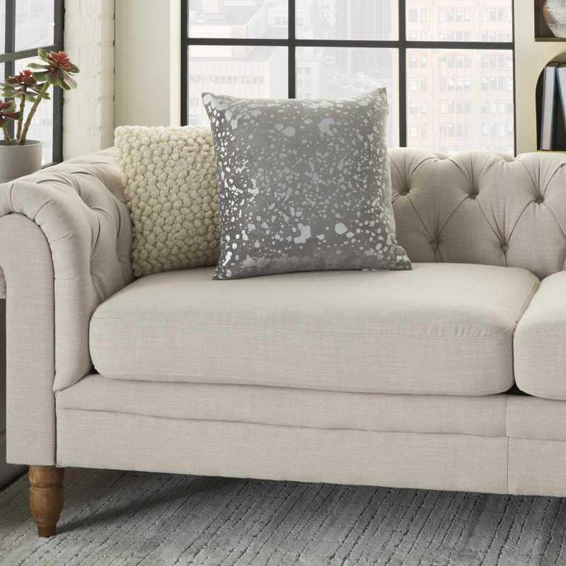 Housse de coussin carré et insert, Gris clair