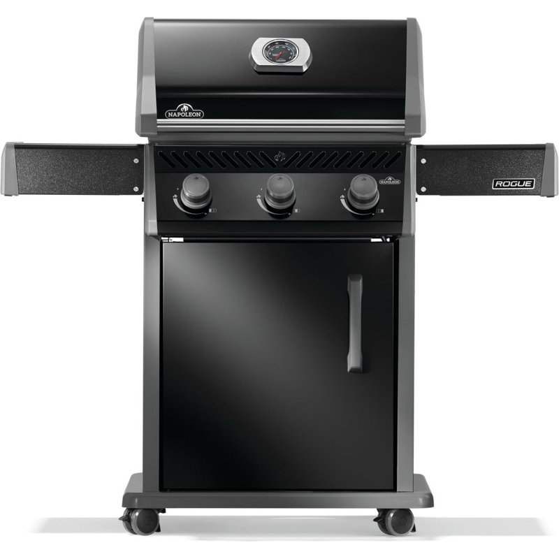 Gril de cuisson à 3 brûleurs avec grilles en fonte Rogue® 425, Noir, noir, noir, noir, Propane liquide