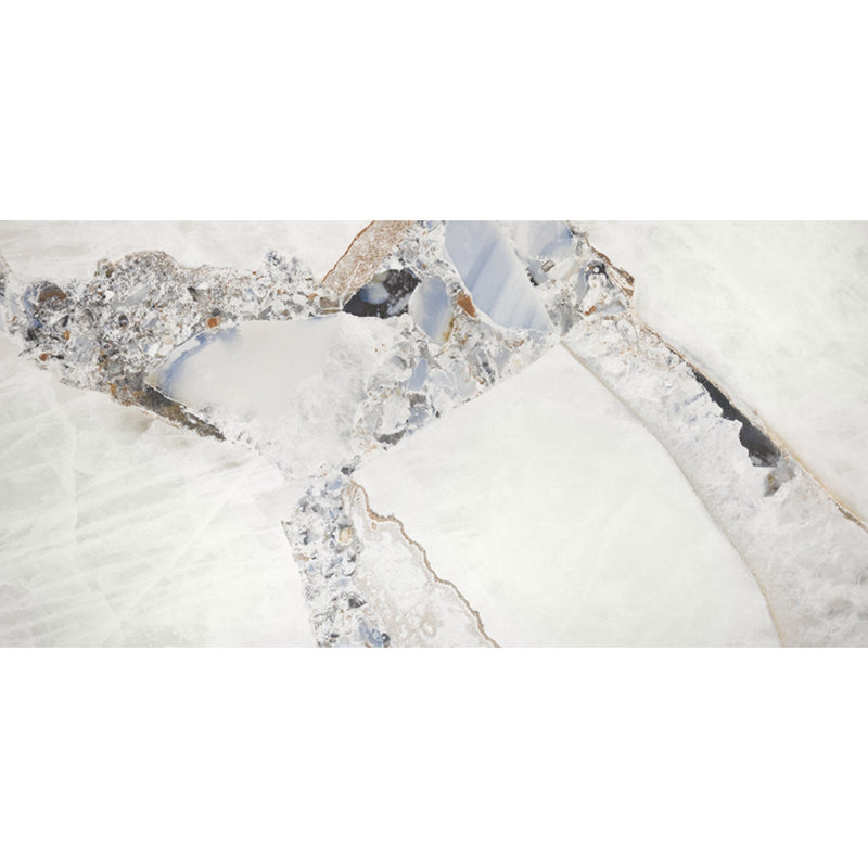 Carreau de porcelaine polie pour plancher et mur 24 po x 48 po Geode, Polished Bright Precious