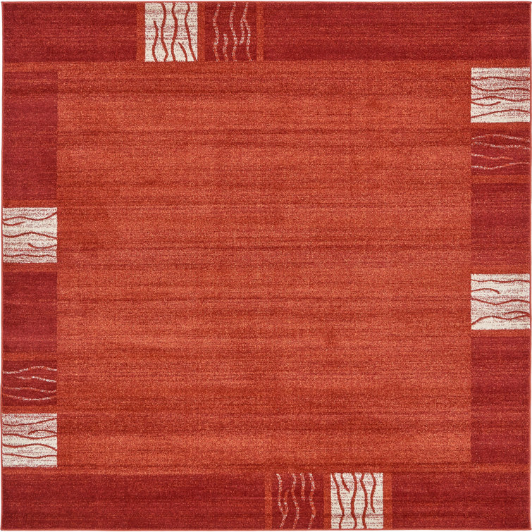 Geometric Terracotta Area Rug