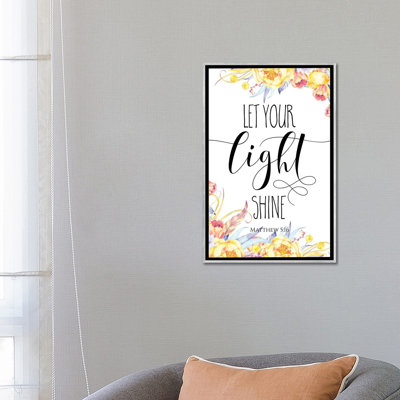 "Let Your Light Shine, Matthieu 5:16" par Eden Printables, reproduction d’art textuel