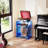 Acrylic Record Player Table with Storage Shelf, Clear Side Table Nightstand (Blue)-530379833-474668731
