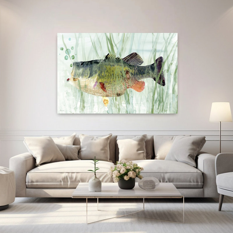 Lake Fish 2 Contemporary Fish Nature Wildlife Art, 40" H x 60" W