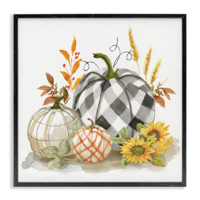Patchwork à motifs citrouilles, récolte d'automne, nature morte par Nan - impression