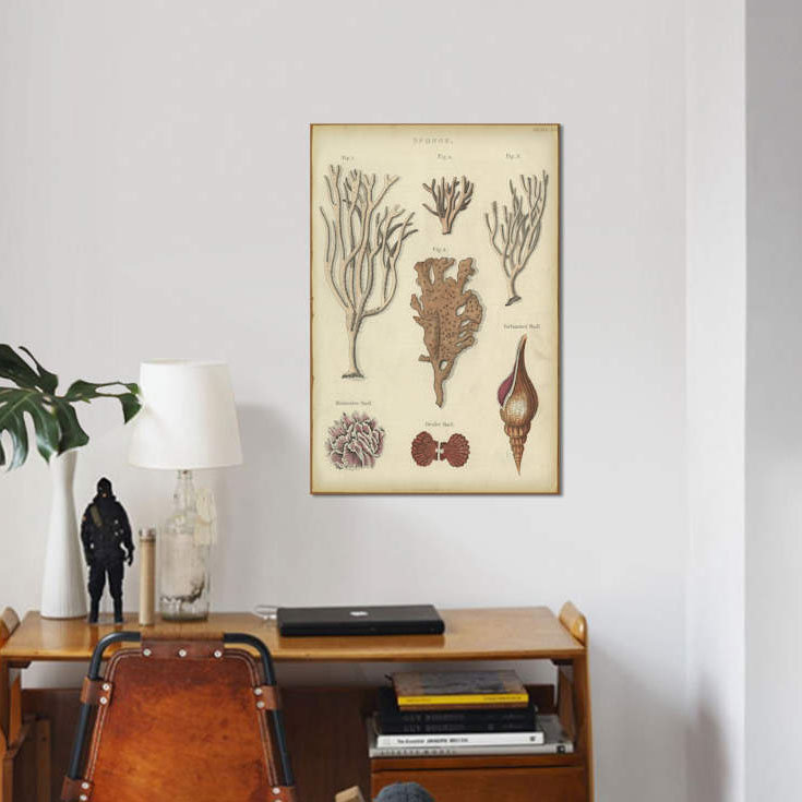 « éponge », impression sur toile, H 12 po x l 8 po x P 0,75 po, Pas de tapis, Toile tendue