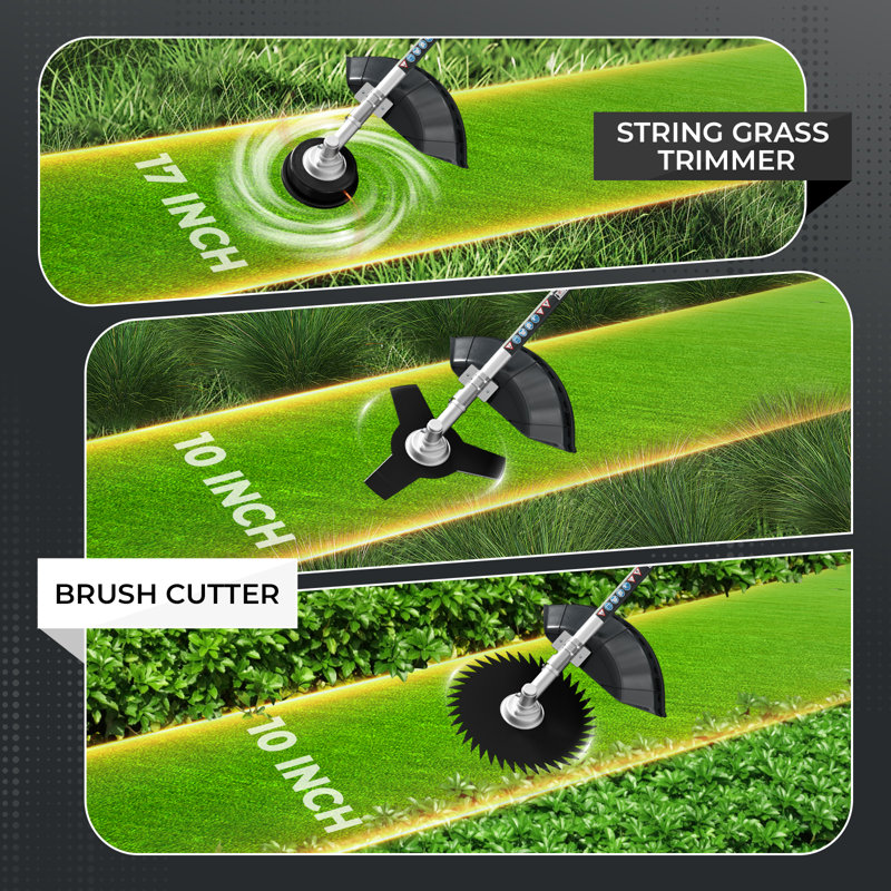 Désherbeur à gaz 36cc, coupe-herbe 3-en-1 à 2 temps alimenté au gaz, coupe-brosse 3/40 dents avec sangle d'épaule pour la taille du jardin