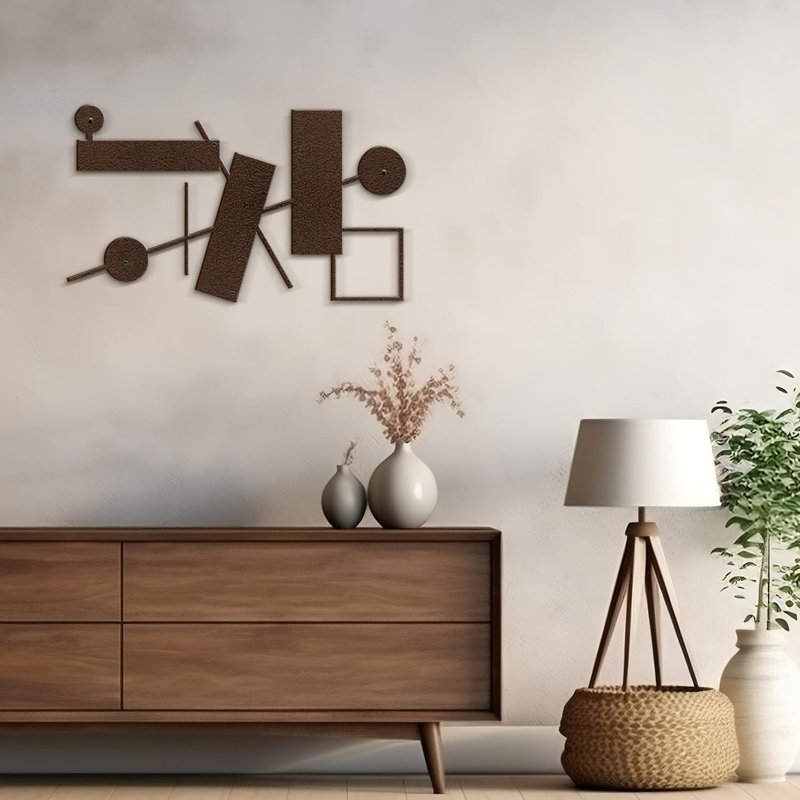 Décoration murale en métal, H 15 po x l 30 po x P 0,05 po, Bronze
