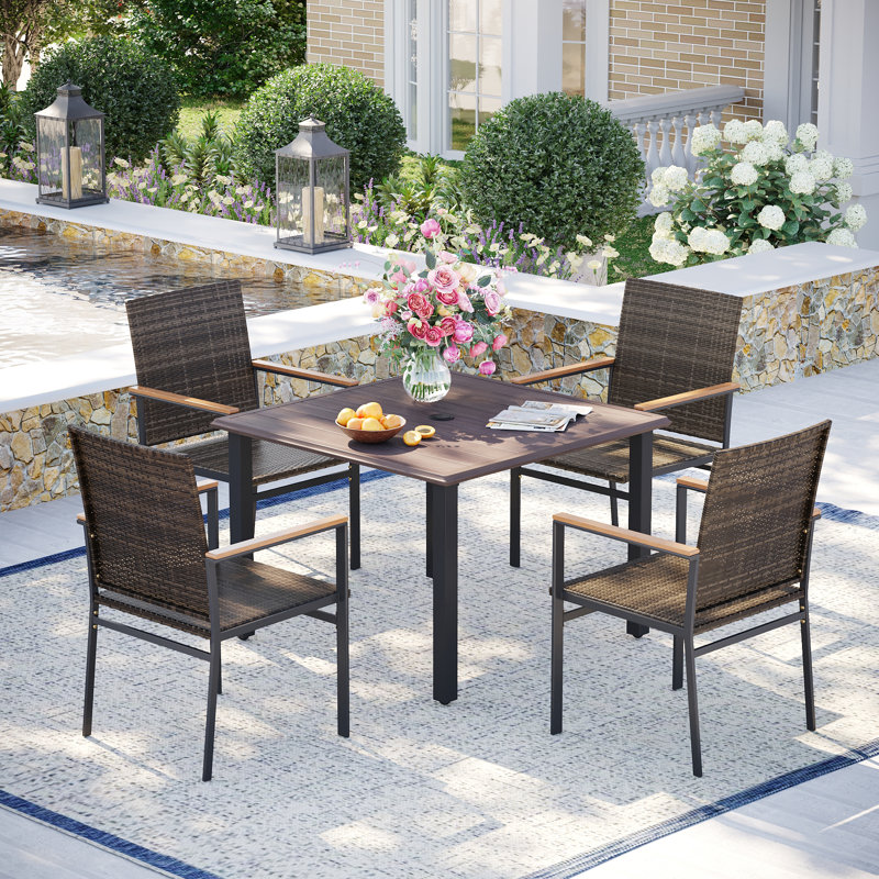 Ensemble repas pour patio, Gris foncé
