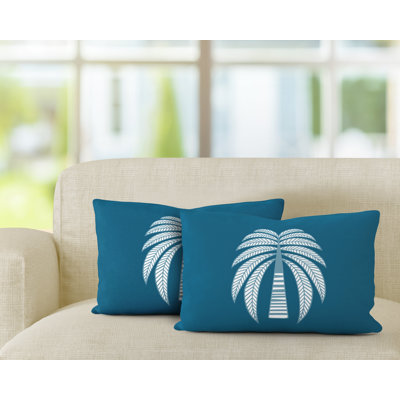 Floral Outdoor Reversible Throw Pillow