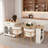 Expandable Kitchen Island With Dining Table, Power Outlet, 2 Drawers, Open Shelves And Movable Wheels-2098093854
